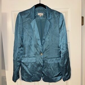 LOFT Satin Blue Blazer Jacket